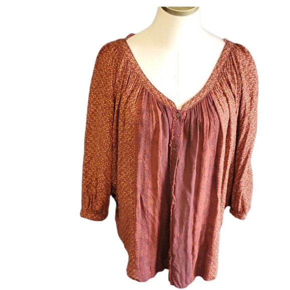 Free People Tops - Free people brown woman's batwing button up shirt size M